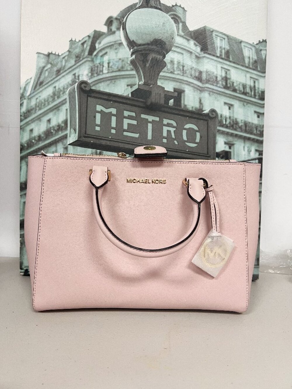 Michael Kors Kellen MD Satchel 35H7GSOT2L Blossom Pink Saffiano Leather